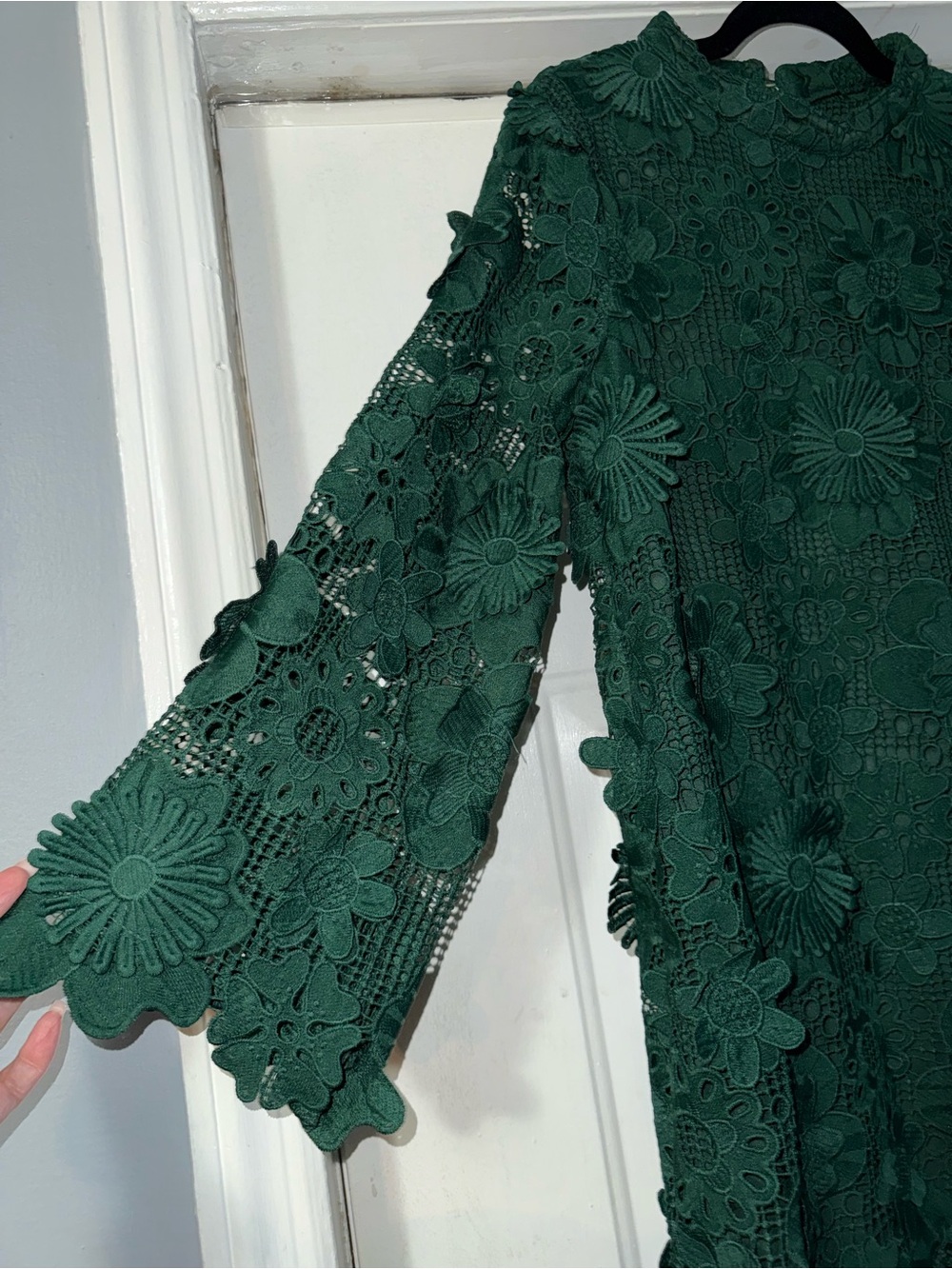 Shop The Mint Green 3D Floral Lace Overlay Dress Small Wedding Holiday - Picture 8 of 16